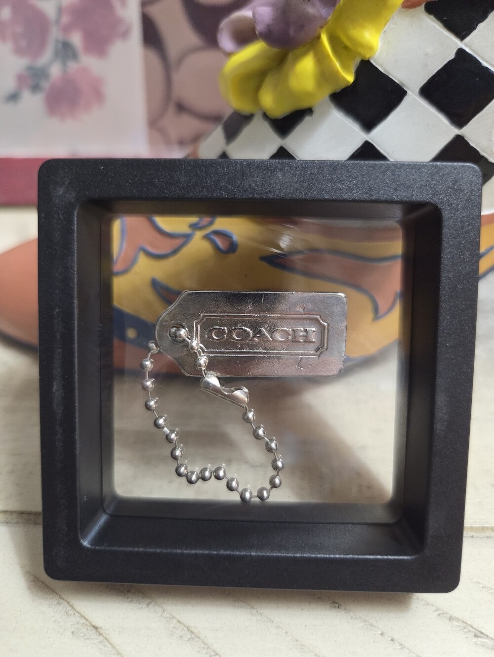Coach Silver Logo Metal HangTag, EUC